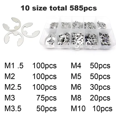 Assortiment d'anneaux de retenue à clip en E – image 3