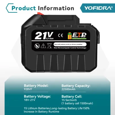 Batterie lithium-ion rechargeable 18 à 21 V – image 2