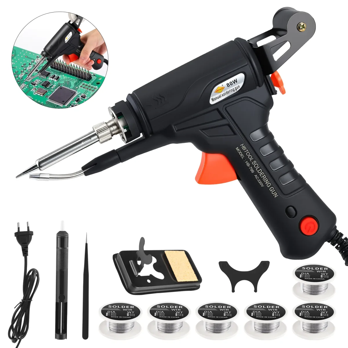 Kit fer à souder électrique 60 W, 11 pièces