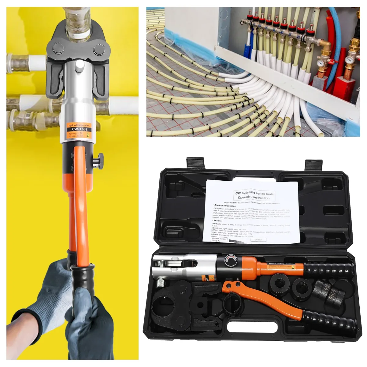 Pince à sertir hydraulique avec 4 matrices