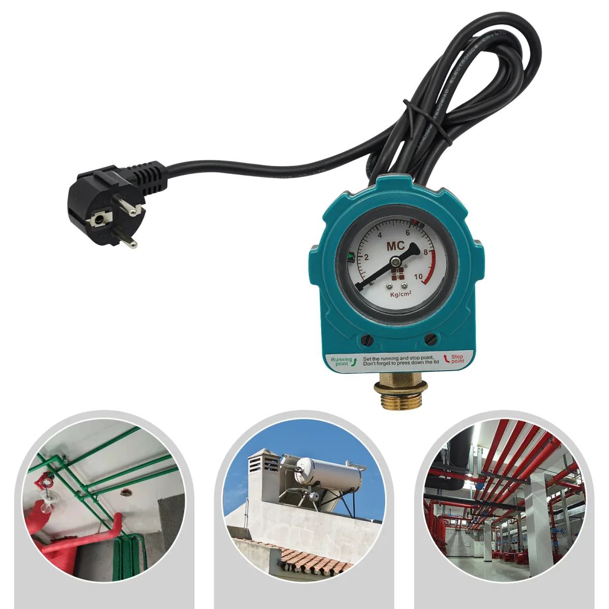 Pressostat de pompe à eau bleu, NPT 1/2